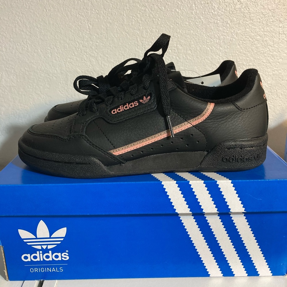 Adidas Continental Black pink Retro Sneakers NEW